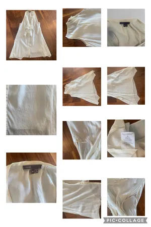 cream silk ruffled tunic thumbnail 2