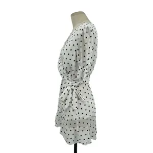 La Maison Talulah Something‎ About You Mini Dress in White Black Polka Dot Print thumbnail 6