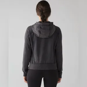 Lululemon Women’s Loop Zip Up Hoodie Acid‎ Rubber Dye Black Size L thumbnail 2