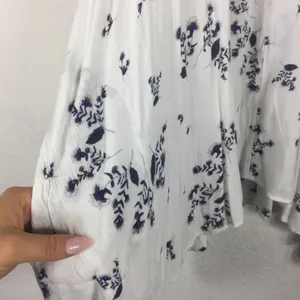 Free People Snap Out of It White Floral Swing Mini Dress Tunic Medium Boho thumbnail 12