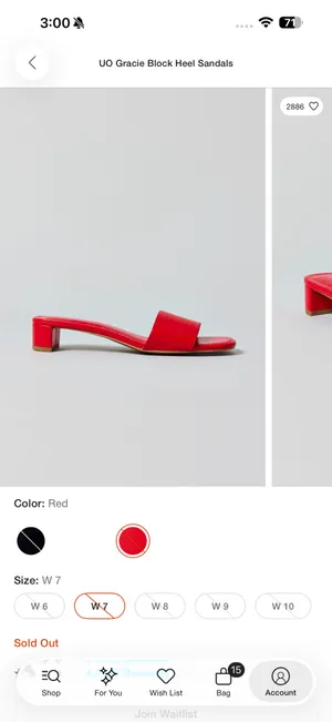 Urban Outfitters block heel sandals red thumbnail 6