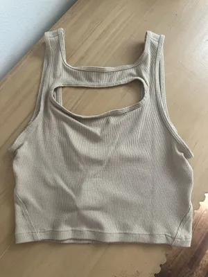Lululemon LA Front Cut-Out Crop Tank Trench 6 thumbnail 1