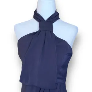 Shona Joy Revolve‎ Knot Draped Halter Dress Navy Blue Maxi 4 Cocktail Formal thumbnail 5