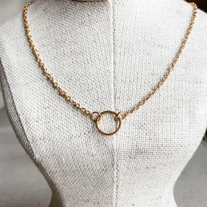 Circle Pendant Necklace Gold thumbnail 1