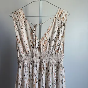 Anthropologie Grade & Gather sz S cream brown cottage‎ milkmaid Y2K maxi dress thumbnail 8