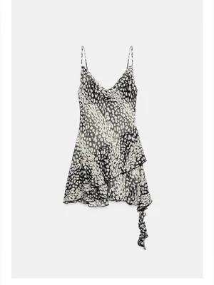 ZARA  ASYMMETRIC PRINTED MINI DRESS thumbnail 5