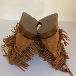 Zara Trafaluc Women’s Fringe Ankle Boots Size 36 Suede Western Boho Booties thumbnail 8