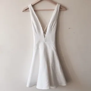 NBD x Revolve Ride or Die Dress Skater S Plunge White thumbnail 5