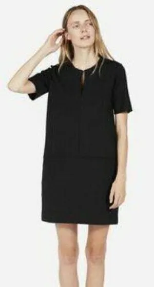 Abercrombie & Fitch Women's Size Medium Short Sleeve Ponte Shift Dress Black thumbnail 1