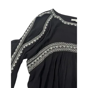 Miss Me Black Embroidered Cold Shoulder Peasant Blouse Size Medium thumbnail 4