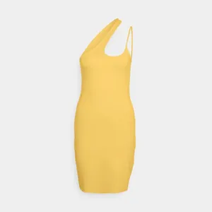 Abercrombie & Fitch Yellow One Shoulder Asymmetric Mini Dress Bodycon Minimalist thumbnail 2