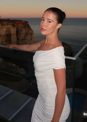 ZARA Sad maxi dress ruched stretch white wedding Elegant White One-Shoulder evening thumbnail 3