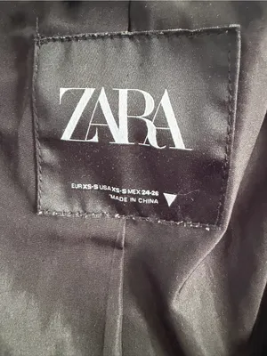 ZARA Black Faux Leather Snap-Front‎ Cropped Jacket Oversized thumbnail 2