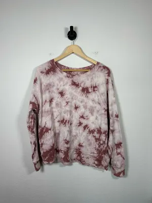 Athleta Sundown Tie Dye Sweatshirt Palermo Pink Crystal Dye Size L thumbnail 5