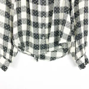 Anthropologie Pilcro Breezy Plaid Buttondown Top XS Check Textured Grunge Emo thumbnail 11