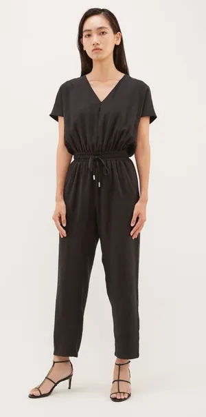 Moll V-Neck Jumpsuit in Black thumbnail 1