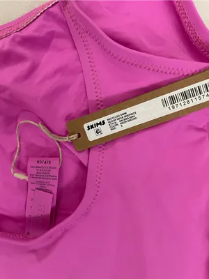 Skims NWT Scoop Neck One-Piece Swimsuit - Neon Orchid Pink Size S thumbnail 4