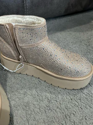 Missy platform beige/stone rhinestone boots Gold Size 7 thumbnail 7