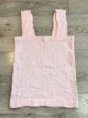 WallFlower InstaSmooth Light Pink Flower Textured Knit Tank Top‎ Size Small S thumbnail 1
