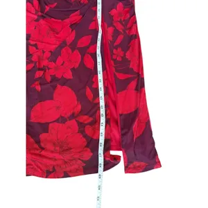Taylor Women’s Purple/Red Long Sleeve Ruched Maxi Foral Dress, Size 4 thumbnail 14