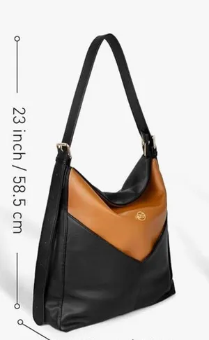 Black and brown vegan leather bucket bag petite Simone thumbnail 1