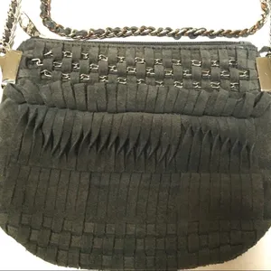 ‎Zara suede & chain strap detail Crossbody purse thumbnail 3