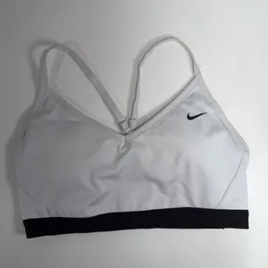 NIKE XL Small Dri-Fit Indy Light Support Sports Bra White Swoosh Logo Women's thumbnail 3