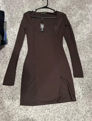 Brown Mini Bodycon Dress thumbnail 1