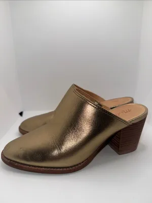 MADEWELL Harper Mules Metallic Gold Leather Women’s 5 thumbnail 3