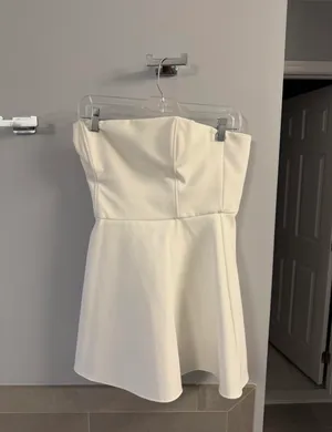 ZARA White Strapless Mini Dress thumbnail 2