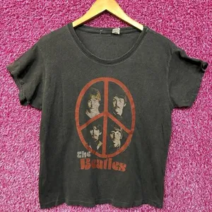 The Beatles Peace Sign Poster Rock Tee S thumbnail 1