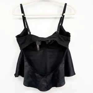 Victoria's Secret Women‎ Black White Bow Rhinestone Glam Satin Babydoll Top XL thumbnail 9