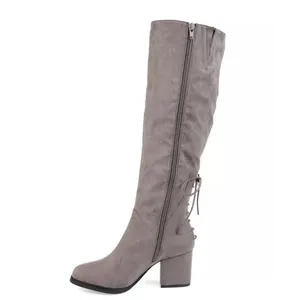 Journee Collection Women’s Leeda Knee‑High Boots Grey 10M thumbnail 2