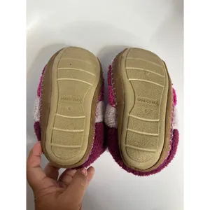 Lands End Sherpa Fleece Slippers Womens 6 Purple Pink Excellent Striped‎ Cozy thumbnail 7