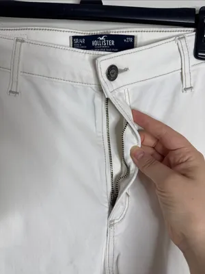 Hollister Ultra High-Rise Dad Pant White Utility Chino Pants Contrast Stitch 27 thumbnail 6