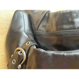 Women Zip up black biker boots size 6.5 thumbnail 4