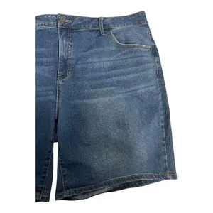 Terra & Sky Blue Denim High-Ruse Women Bermuda Plus Size 22W Cotton Stretch thumbnail 3