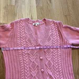 LoveShackFancy Anselma Cardigan in Powder Blush Sz L thumbnail 2