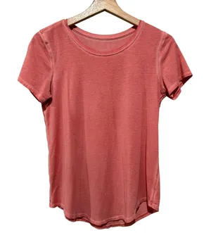 Lululemon Love Tee Womens 4 Pink Short Sleeve Pima Cotton Crew Neck Athletic thumbnail 1