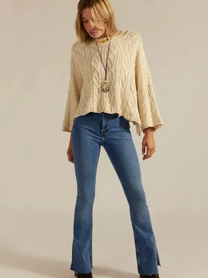 Free People NWT We The Free Level Up Slit Slim Flare Jeans thumbnail 3