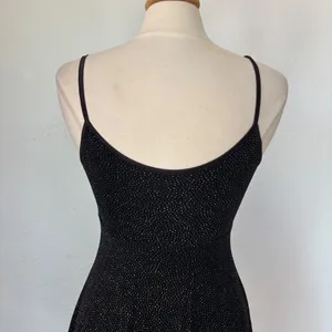 Vintage 90s Black and Silver Sparkle Mini Cocktail Dress thumbnail 6