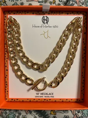 House of Harlow 1960 Gold Double-Row Chunky Chain Necklace thumbnail 6