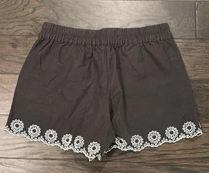 NWT JCrew Factory Dark Gray Embroidered Shorts Sz M thumbnail 4
