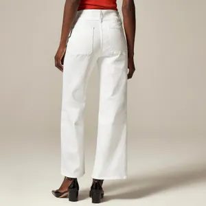 NWT!! J. CREW Slim Wide Jeans Stacked Buttons Solid White Size 30 Petite 30P thumbnail 7