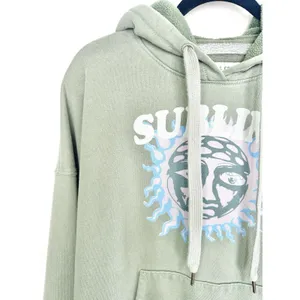 American Eagle Sublime Hoodie Oversized XS Green‎ Sun Graphic Band Tee Y2K Baggy thumbnail 3