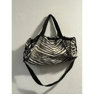 VTG Zubaz Zebra print Raiders Shoulder Strap, duffle bag NFL football thumbnail 2