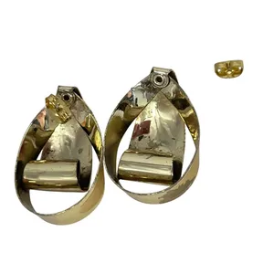 Vintage Gold-Tone Twist Hoop Earrings Oval Design A317 thumbnail 4
