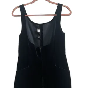 Vintage 90s DKNY Velvet Jumpsuit Pleated Waist Scoop Back Cinched Ballet Size 2 thumbnail 7