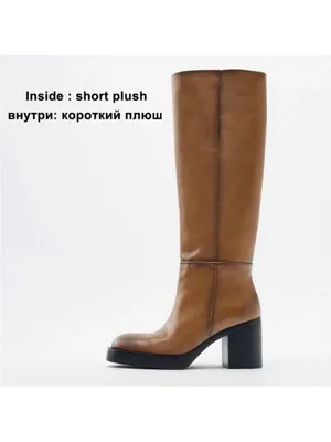 Zara Cow Leather Block Heel Knee Lenght Boots, Size Uk 8/Eur 41, Bnwt🏷 No Box thumbnail 6
