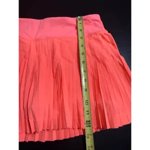 Lululemon Pleated Tennis Skort Coral Neon Orange Athletic Skirt Zipper Pocket‎ thumbnail 2